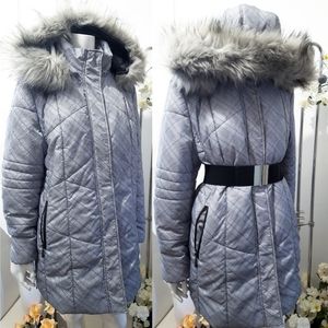 MarCon🙆 Faux Fur Hooded Quilted Coat/Jacket